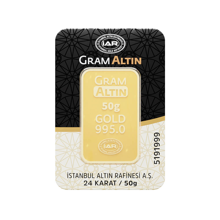 50 Gram 24 Ayar Sertifikalı Gram Altın
